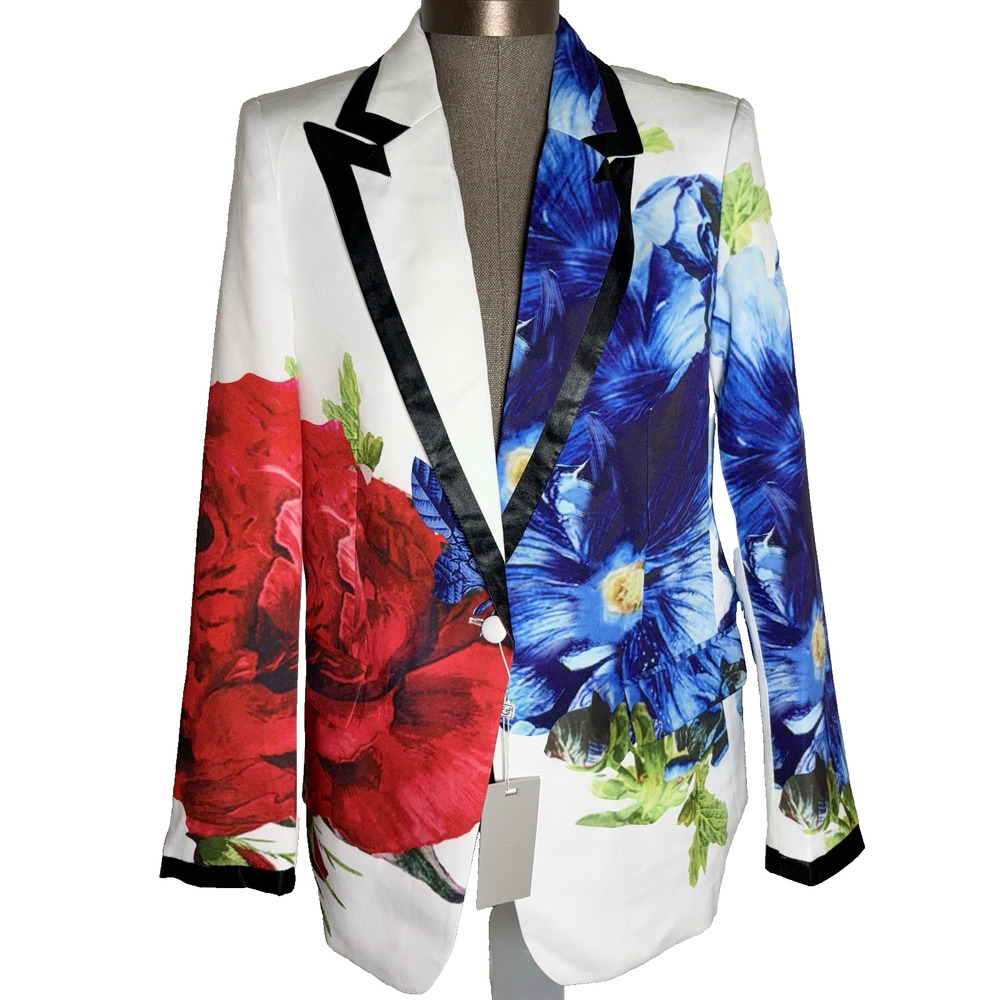 New Kilburne & Finch Blazer Women's Size Small Jacket Floral Bright Colorful NWT